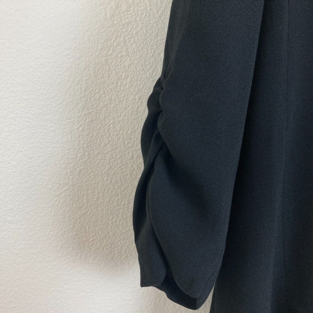 Nordstrom Rack Women's NWT Open Front Blazer Size 3X Black Ruched Sleeve Office - Picture 4 of 6